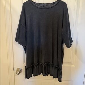 Free People Washed Black Tunic Top